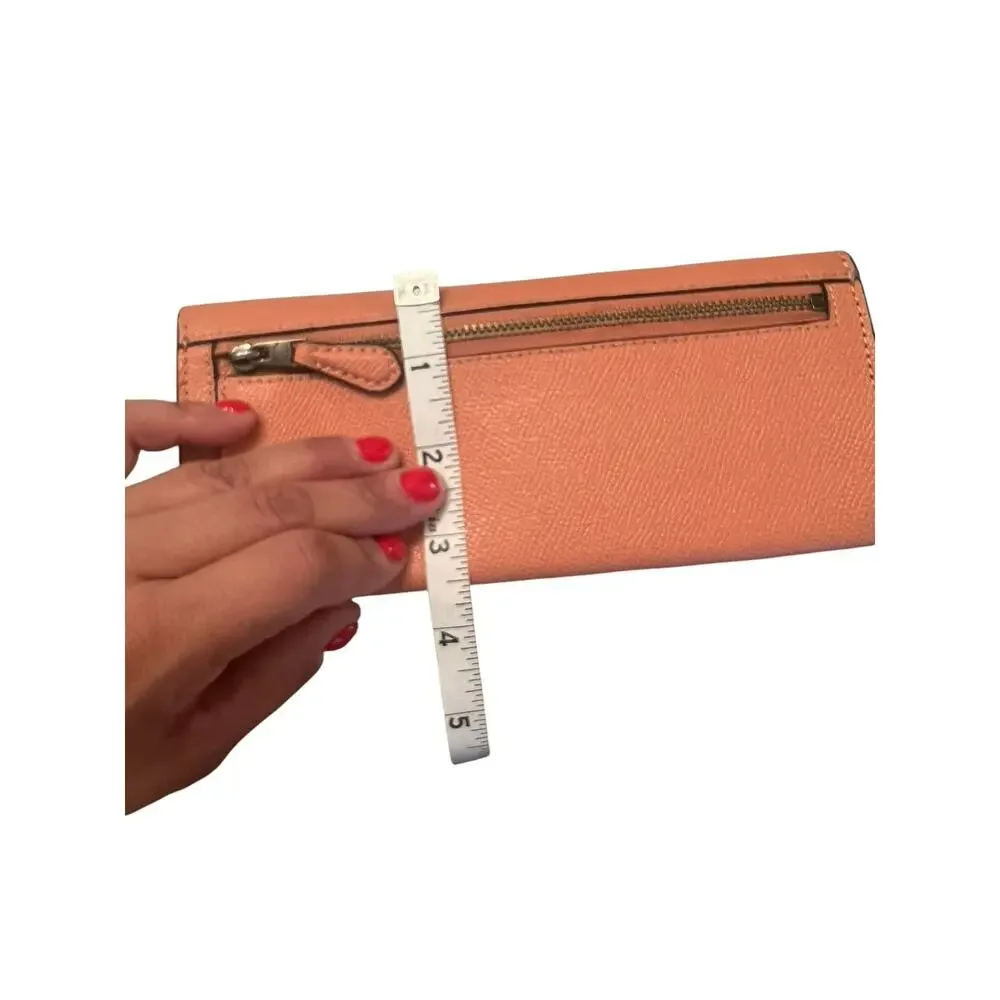 Coach Slim Soft Wallet Color-Block 3-color design Envelope Crossgrain leather